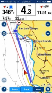 Our route to Morro Bay from Santa Barbara