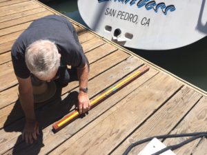 Our measurer had a custom Express 37 stick for measuring the boat